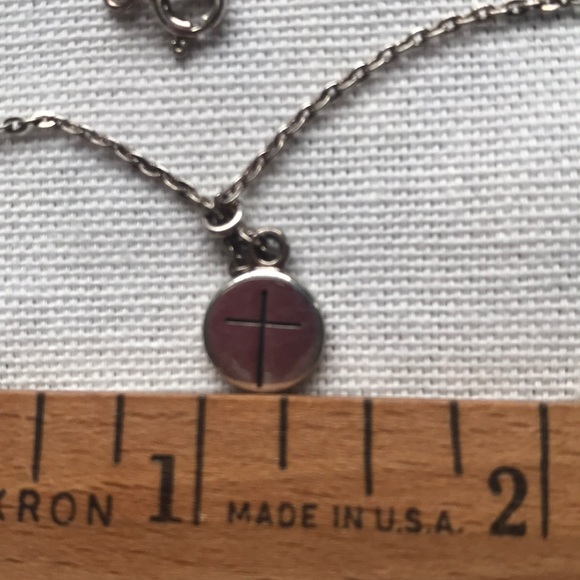 Childs Cross Charm 16" Chain 925 Sterling Silver - Picture 2 of 4